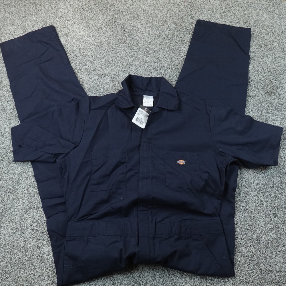 NEW Dickies Coveralls Mens L Blue Short Sleeve Overalls Work Uniform Jumpsuit